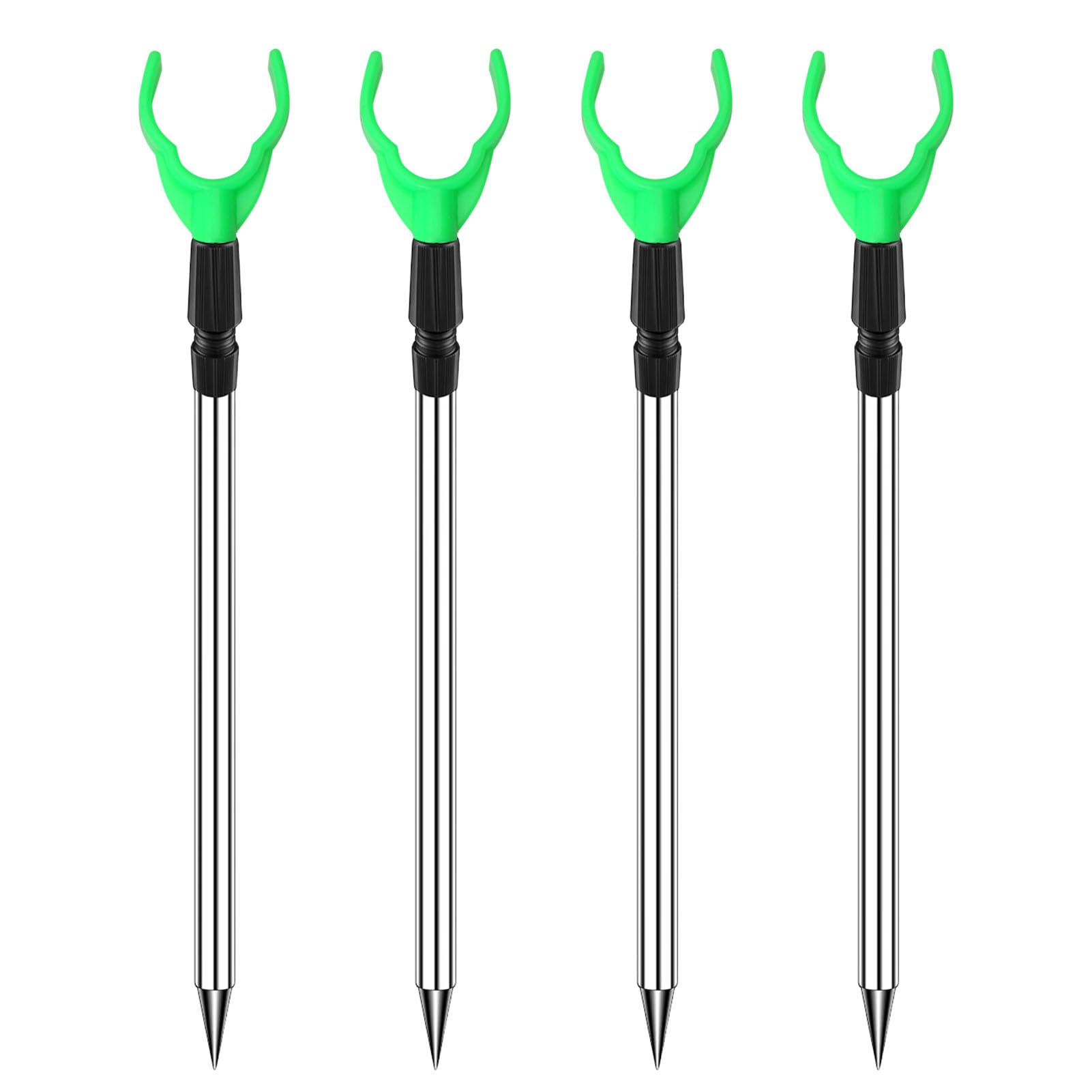 4PCS Fishing Rod Holder Set Bank Sticks Adjustable Extending Rod Rest Fishing Accessories 40 - 80cm Telescopic Rod Stand Pod Set for Bank Ground Sea Lake River Anglers Coarse Carp Aluminum Alloy