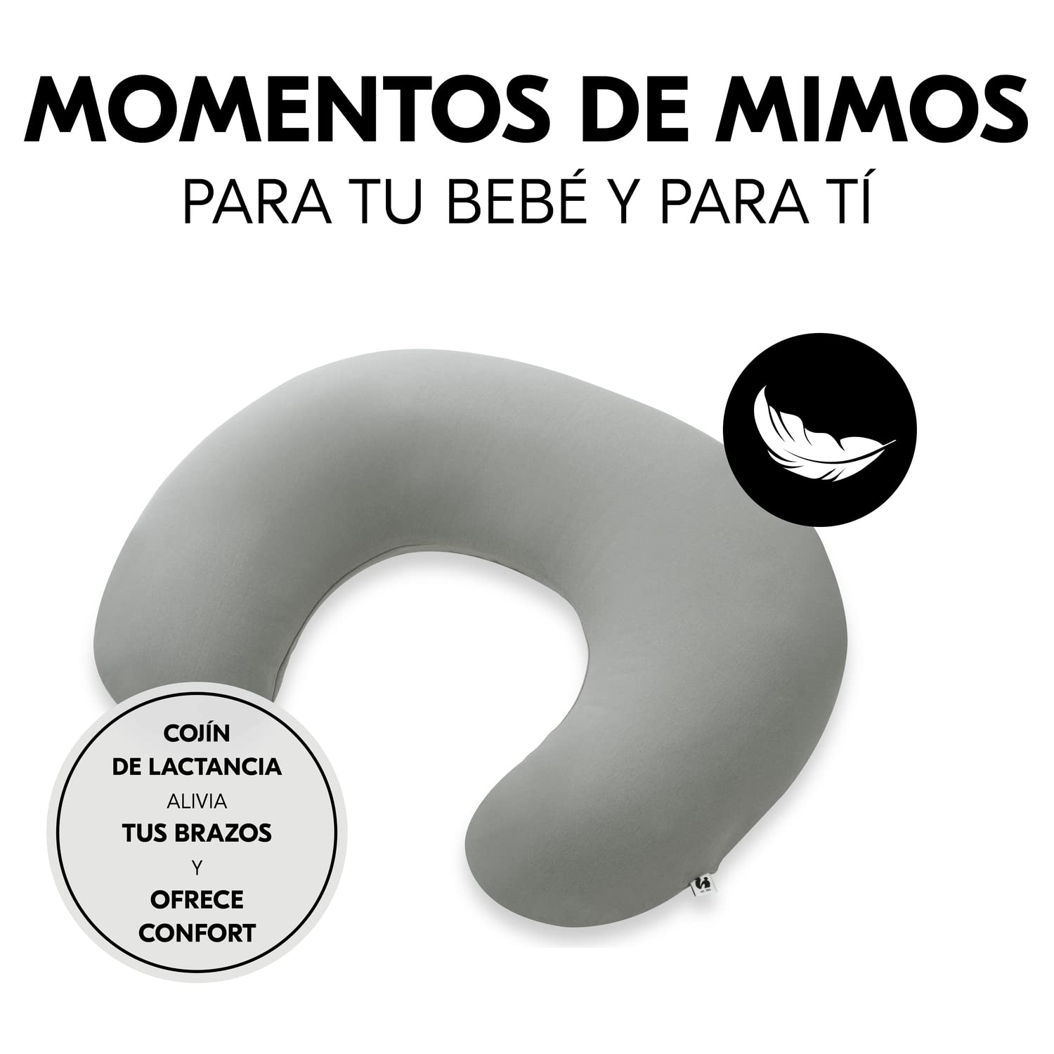 hauck Nurse N Care Cojin Lactancia Bebe, Almohada Emabarazada con Relleno de Microperlas, Cojin Mimos de Algodón, Incl. Bolsa de Transporte, Lavable