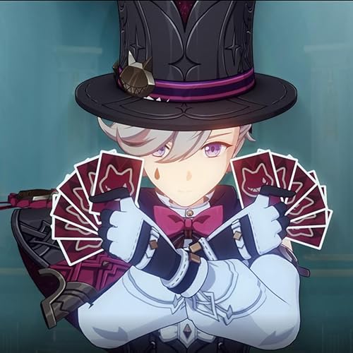 Miniatura 6 de Genshin Impact Lyney Magic Cards Fontaine Genius Magician Lyney Juego de cartas estándar Barajas Cosplay Prop Poker Regalos Coleccionables 55 hojas