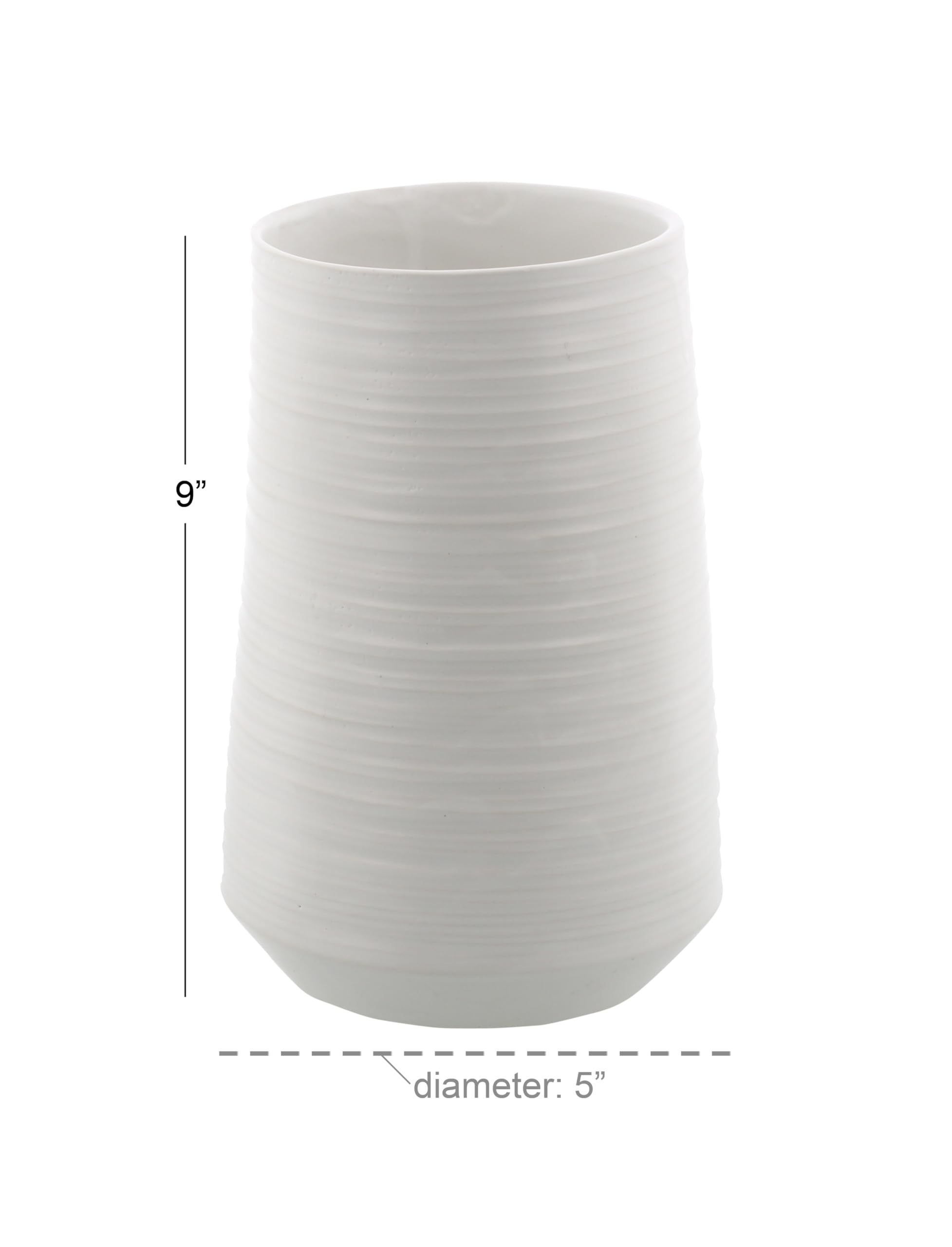 CosmoLiving by Cosmopolitan Wazon, porcelana, 12,7 cm x 12,7 cm x 23 cm