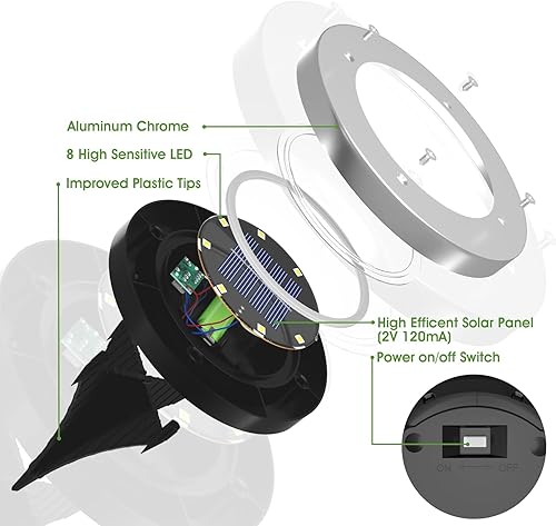 Miniatura 3 de INCX Luces solares impermeables para exteriores, paquete de 16 luces solares para exteriores, luces solares de jardín, iluminación de paisaje para