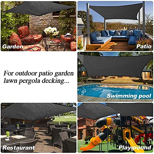Toldo vela de sombra rectángulo 2x5m para patio y jardín ZBZFGE 3