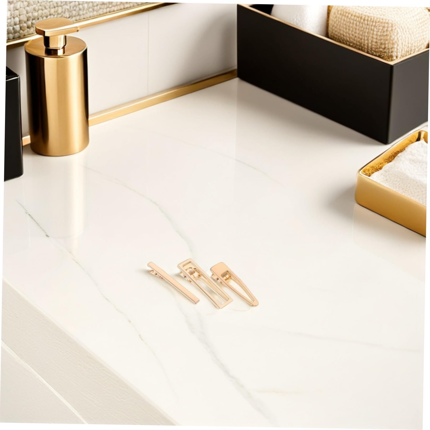 Gatuida 60 pezzi Clip Capelli Dorate in Metallo e Design Quadrato e Coda di Pesce Fermagli Resistenti e Leggeri per Ragazze e Donne Accessori Fai da Te per Gioielli Capelli e Artigianato