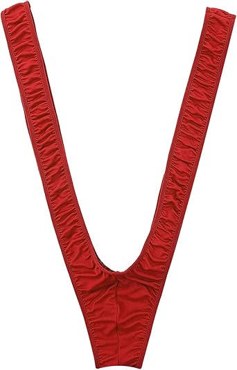 DRHOM Men Jock Straps V String Bodysuit Manikini Bikini Swimsuit Thong Costume Underwear as1, Alpha, one_Size, Regular, Regular, Red