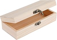 Vista 1 de 1 Pack Caja de madera sin terminar con tapa con bisagras y cierre frontal, caja de joyería de madera sin pintar para proyectos de arte DIY