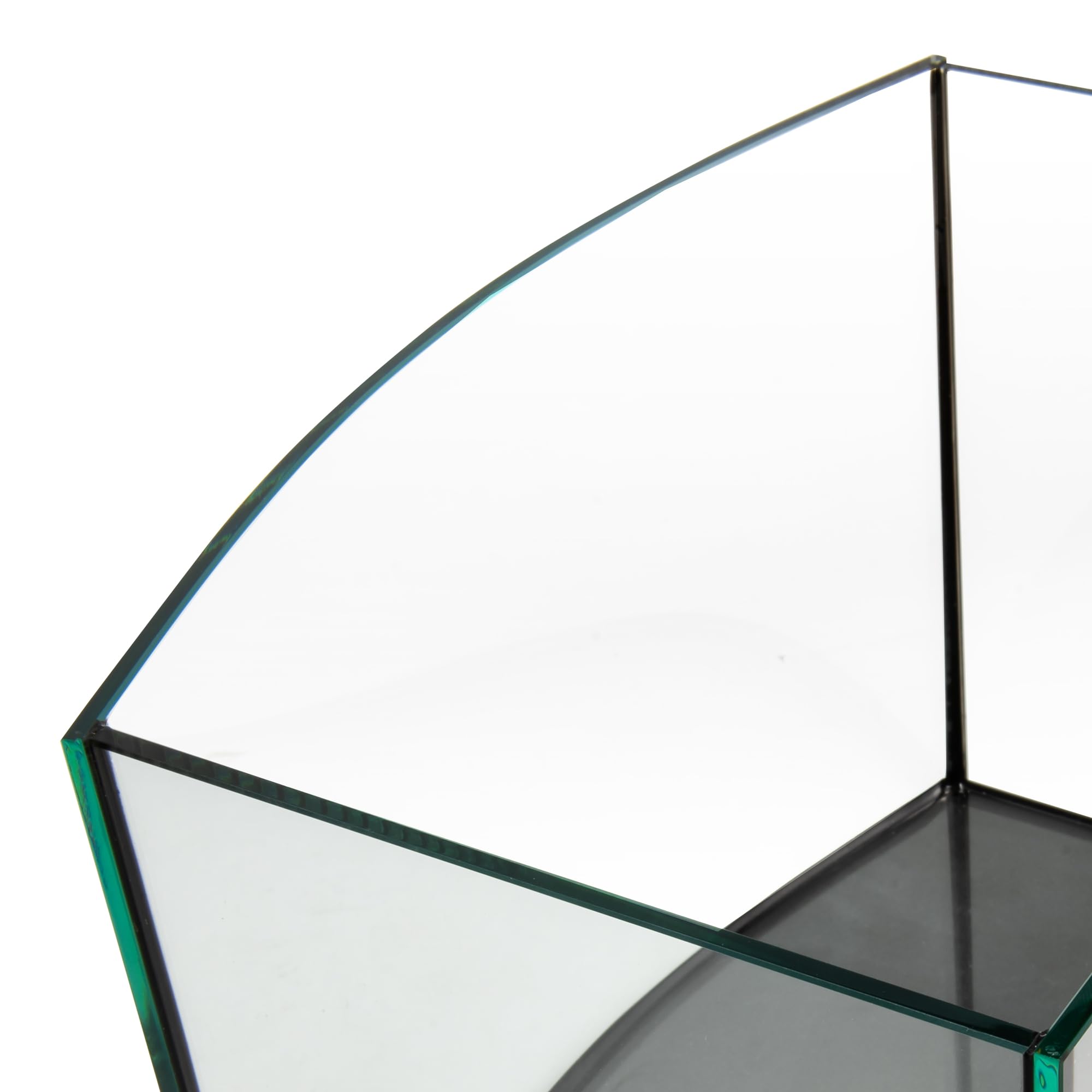 Aquatop EuroStyle ES-12 Aquarium Bowfront de 10 litres – Nano aquarium en verre semi-circulaire, sans danger pour l'eau douce et l'eau salée, aquariums de bureau, aquarium panoramique