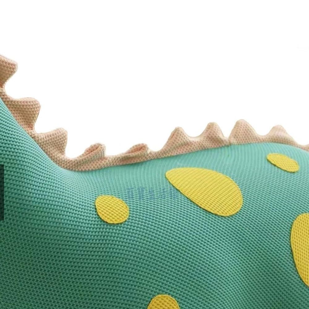 Casa Vital Sgabello per animali per bambini Dino, verde, 29 x 95 x 55 cm, pouf a forma di dinosauro, mobili per camera dei bambini, imbottiti, telaio in legno, carico massimo 100 kg