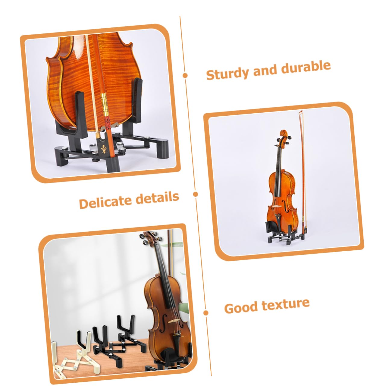 SUPVOX Sturdy Violin Folding Bracket Extendable Support for Violin Rack Portable Fiddle Floor Holder