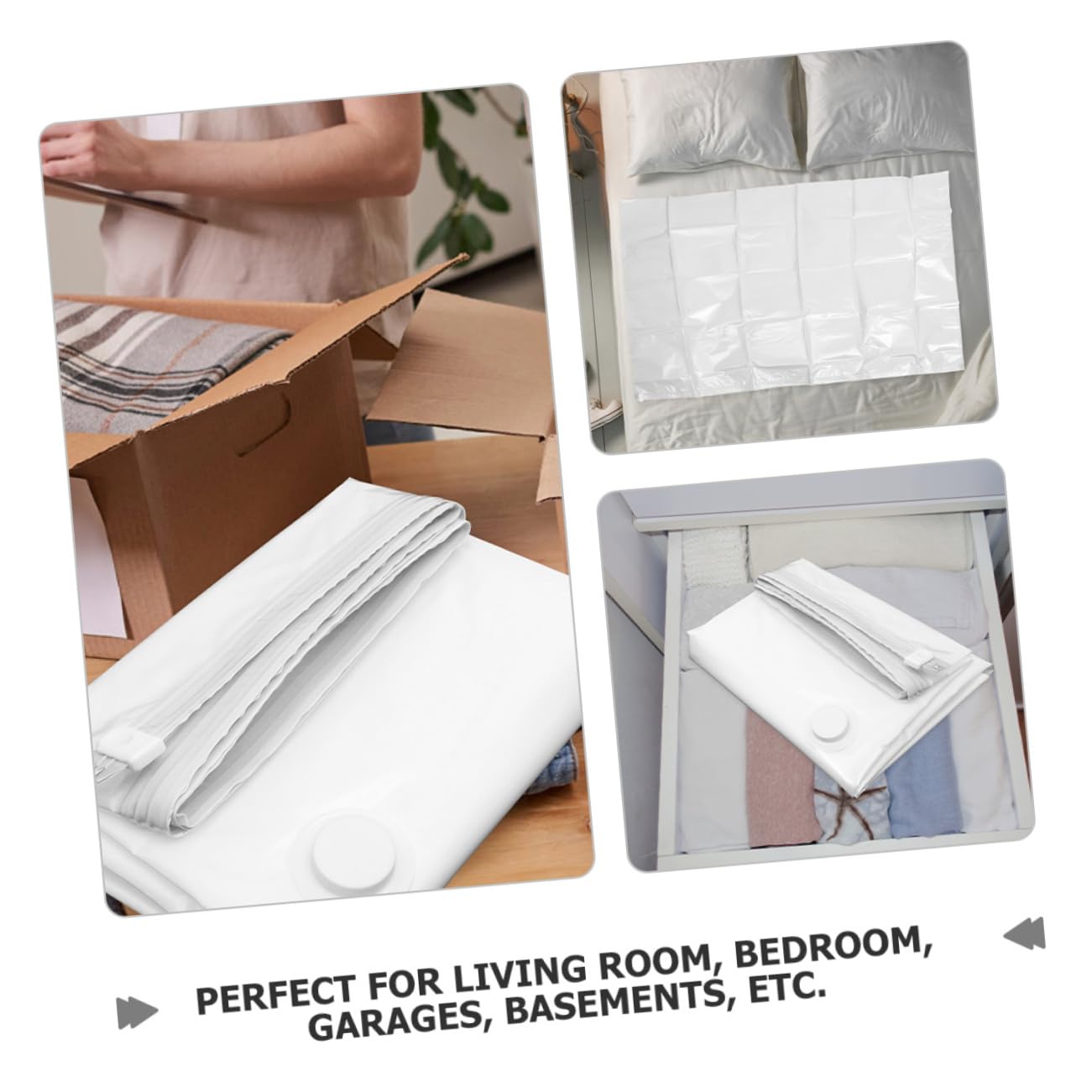 2 Bolsas de Vacío para Colchones y Ropa, Compresión al Vacío Reutilizables para Ahorro de Espacio, Almacenamiento Seguro y Sellado Eficaz