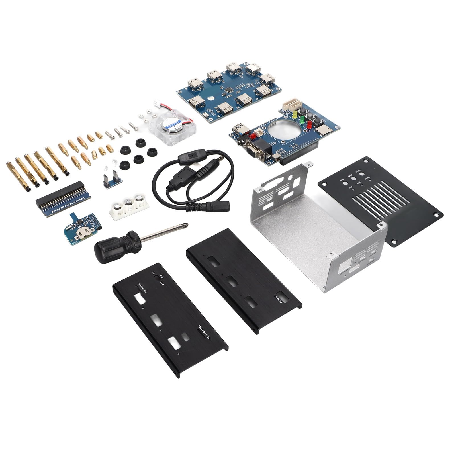 Zestaw Metalowej Obudowy FPGA do Samodzielnego Montażu, Płytka IO 32MB SDRAM, Zestaw Koncentratora USB V2.1 z obudową ze Stopu Aluminium, Idealny do Projektu Open Source Terasic DE10-Nano