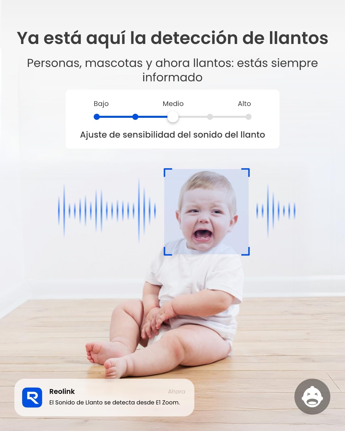 Reolink Home Hub Mini + 2× E1 Zoom，Cámaras 4K Interior con Giro/Inclinación，Zoom Óptico 3X, Detección de Llanto y Movimiento y Centro de Seguridad Todo en Uno con Almacenamiento Local y Acceso Remoto