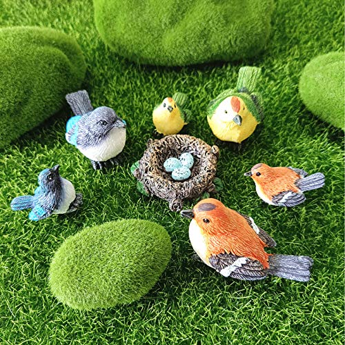 Honeyshow Fairy Garden Accessories,Bird Ornaments For Fairy Garden Hand Painted Diy Miniature Garden Decor For Patio, Lawn, Micro Landscape, Yard Bonsai Decals And For Home Decoration #TOP28