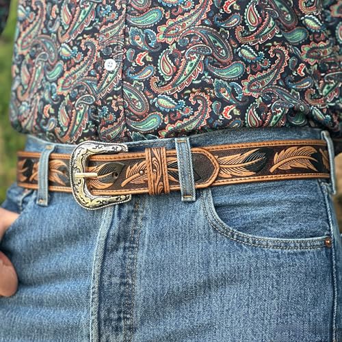 Daniel'S Artplanet Western Belt For Men And Women Full Grain One Piece Leather Belt With Buckle Handmade Tooled 1.5 Inch Wide  thumb #5