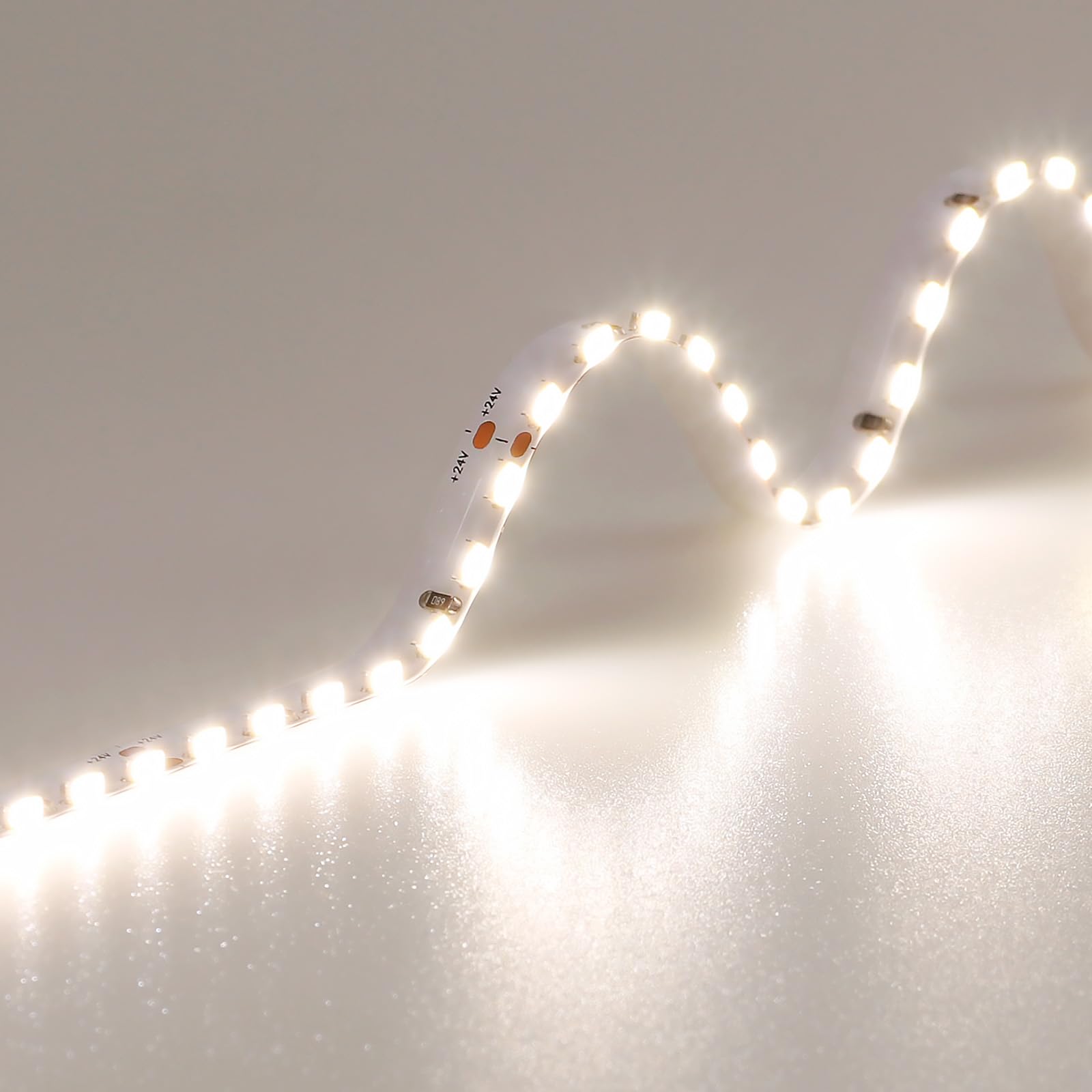 24V LED Strip Side Emitting 16.4FT 630LEDs 4000K Natural White, UL Listed SMD 4020 75W CRI 92+ 8000LM Super Bright Dimmable Adhesive Tape Light Indoor Task Lighting for Showcase, Cabinet