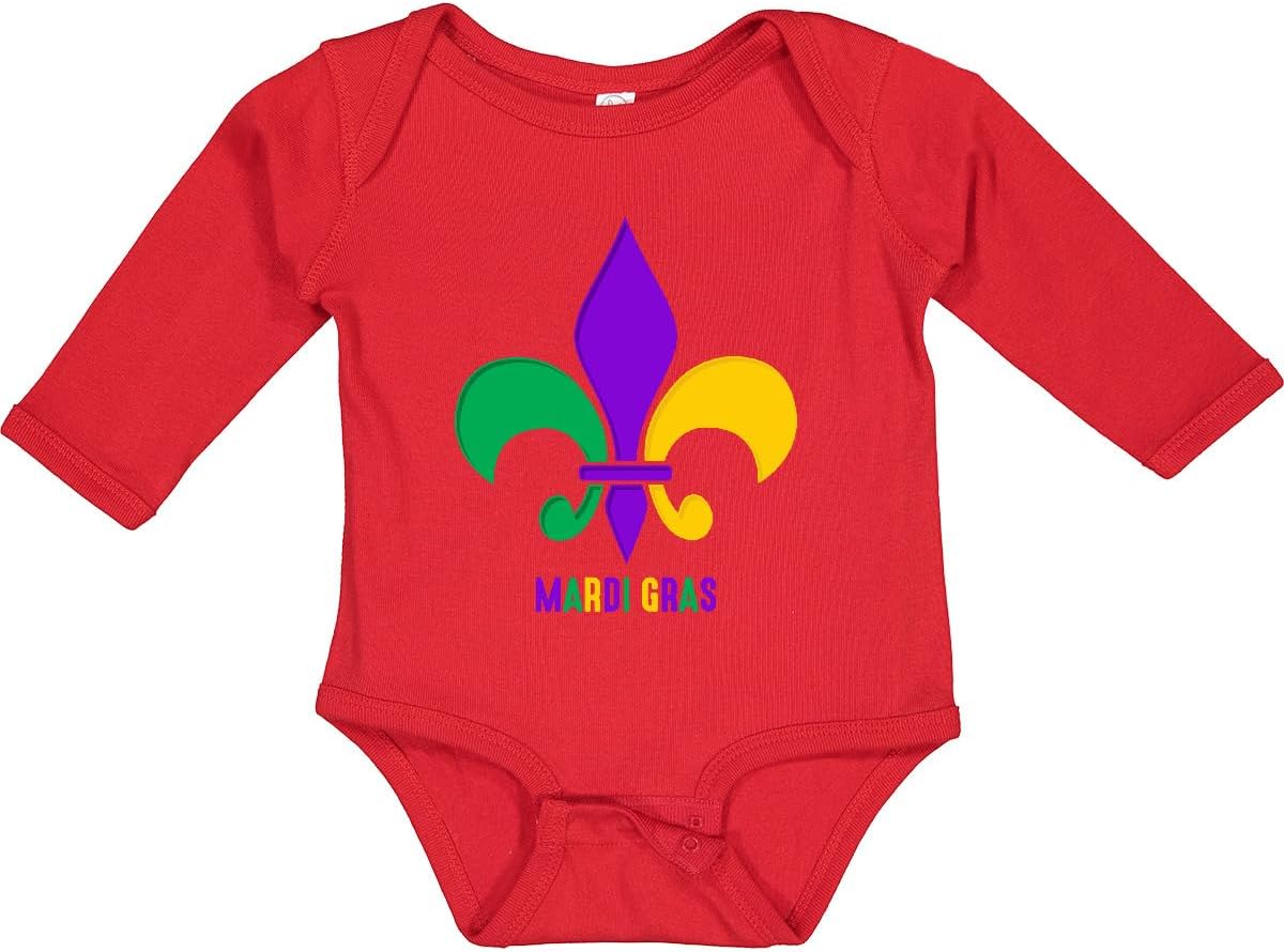 inktastic Mardi Gras Fleur De Lis Long Sleeve Creeper