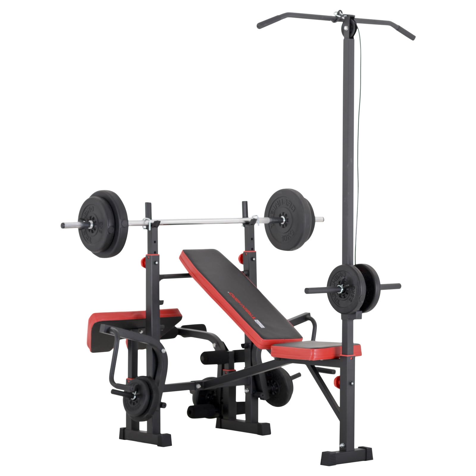 Hansson Sports® Kraftstation Hantelbank vielseitigen Training mit Latzug&Gewichten optinal