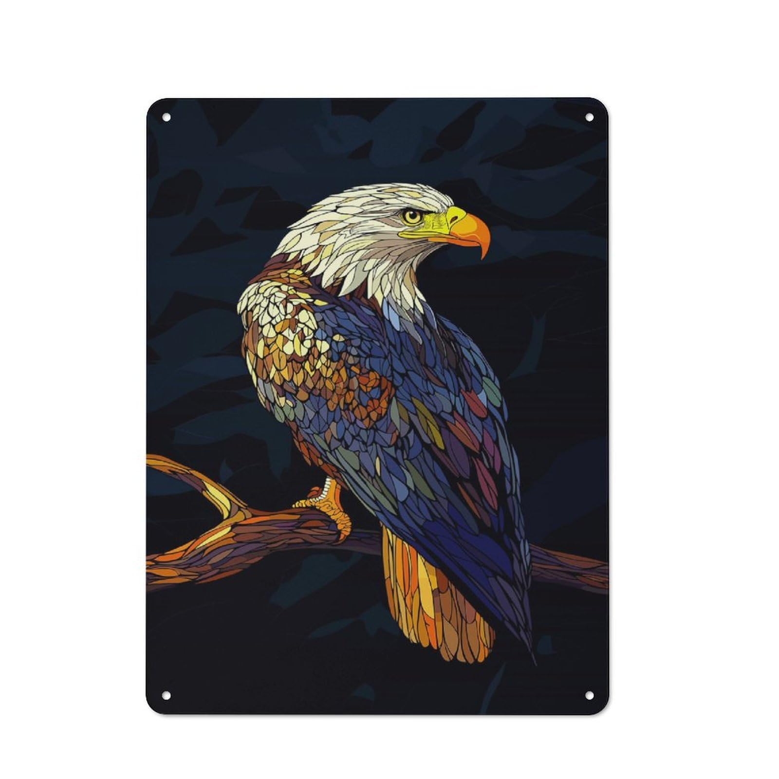 Kitchen Metal Sign with Majestic Bald Eagle Design 40x30cm, Cosy Kitchen Wall Decor for Bakery, Diner, Cafe Or Family Room