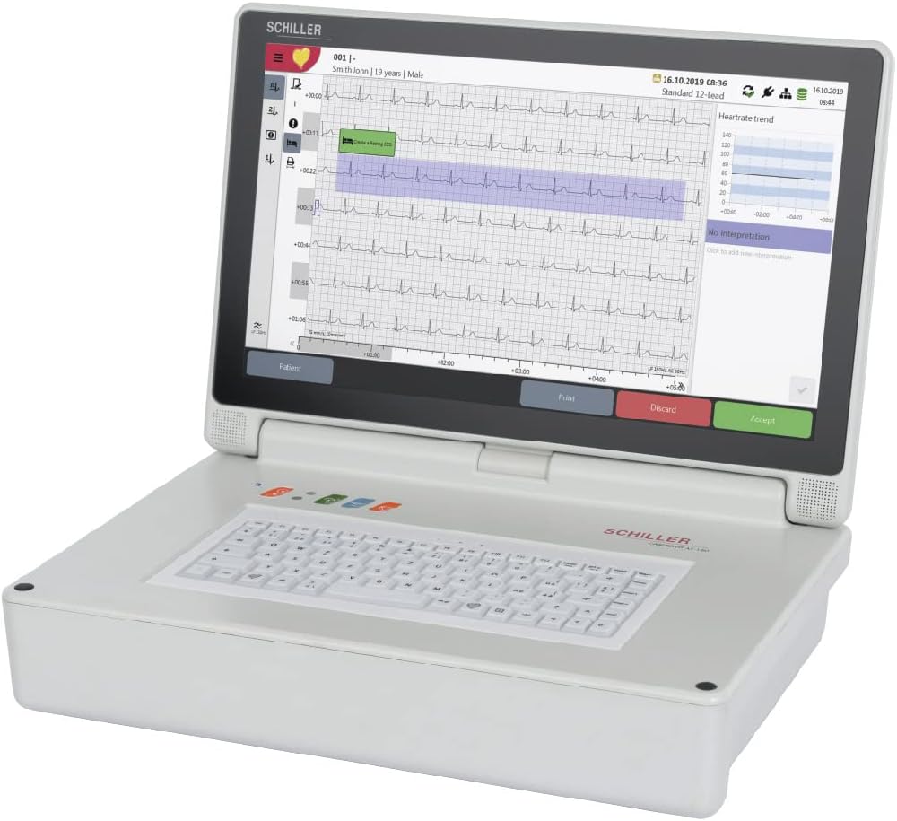 SCHILLER ECG Machine CARDIOVIT® AT-180 | High Performance Resting With Exercise | 16 Channel ECG System | 18.5" High-Resolution Multi-Touch Screen