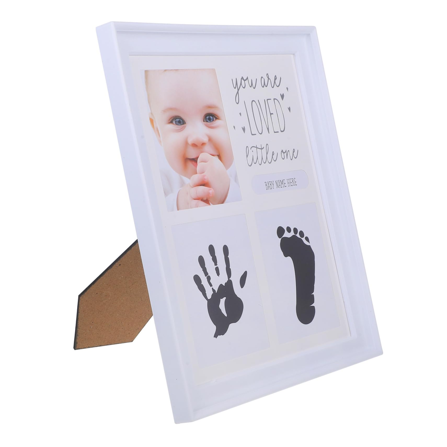 Toyvian 4 sztuki na zdjęcia Oh odcisk dłoni rzeczy chłopiec odkrywanie ogłoszenia ciąży ogłoszenie imię baby shower pierwsze nadruki dla noworodka odzież dla niemowląt płeć ABS biała