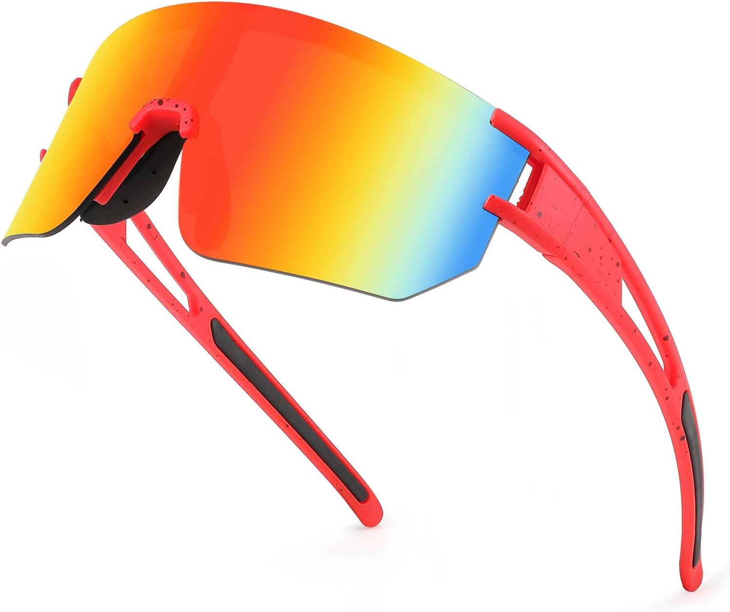 WANWAN Men Women Cycling Sunglasses, 80s Sport Baseball Mirrored Sun Glasses for Youth Adults Running Softball