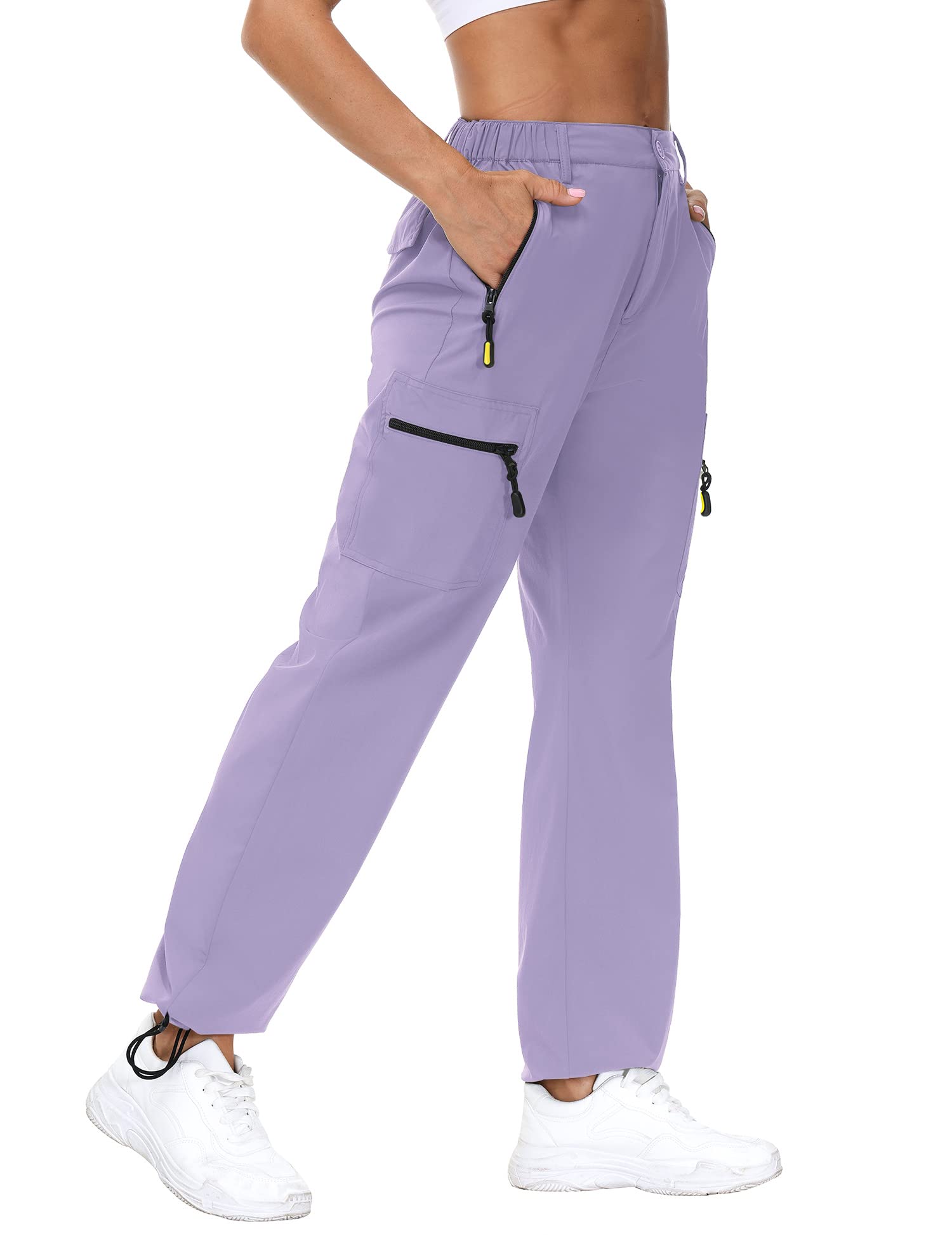 VVKWomen's Hiking Cargo Pants Lightweight Quick Dry Outdoor Athletic Pants Camping Climbing Golf Zipper Pockets