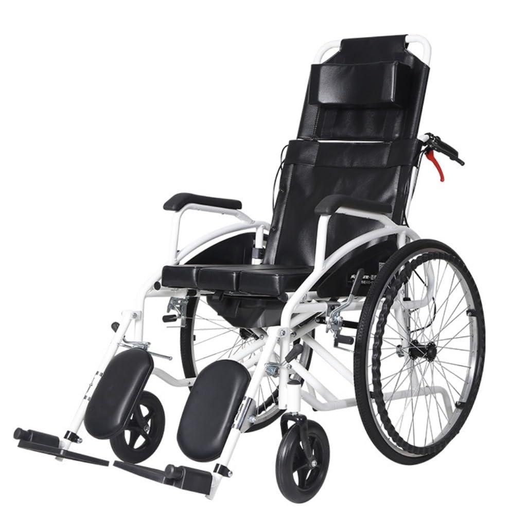 Silla de Ruedas Silla de Ruedas Manual, Ligera Plegable para Ancianos con Asiento, Scooter Multifuncional Empujado a Mano Sillas de Ruedas Ligeras/Black/B