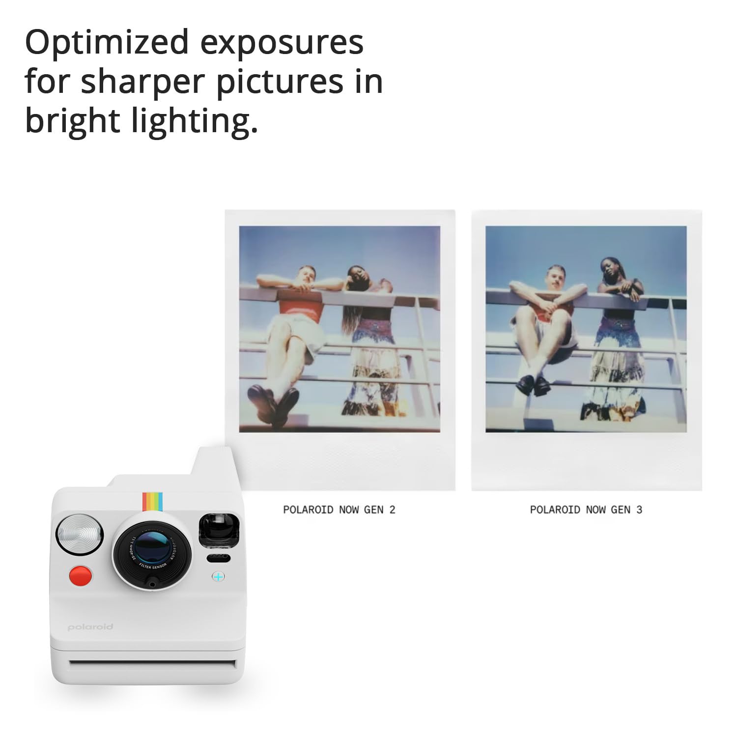 Polaroid Now Plus Generation 3 - Paquete de cámara instantánea (blanco)