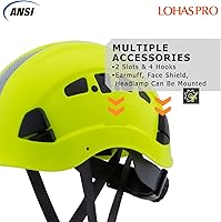 Vista 4 de LOHASPRO Cascos Duros de Construcción Casco de Seguridad ANSI Z89.1 Aprobado OSHA Casco Duro Ventilado Hombre Trabajador Verde Neón Casco Duro