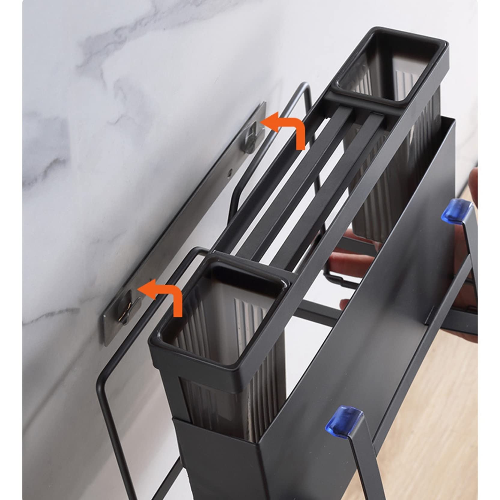 刃物収納棚包丁棚籠まな板一体刃物棚台所用品黒多機能台台M648