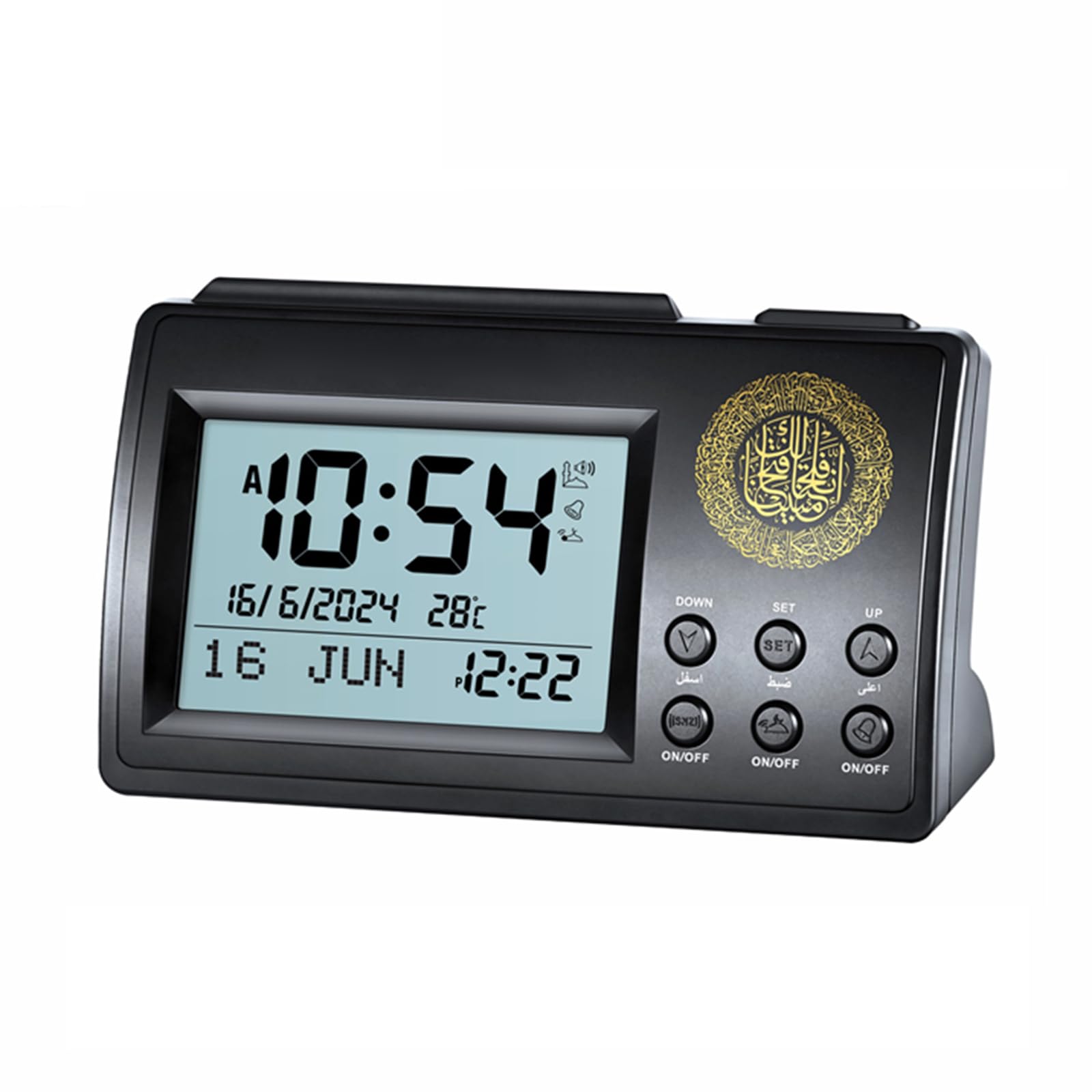 JTQYFI Islams Azan Timekeeping Clock Modern Islams LCD Display Prayer Alarm with Snooze Upgrades for Muslims Alarm