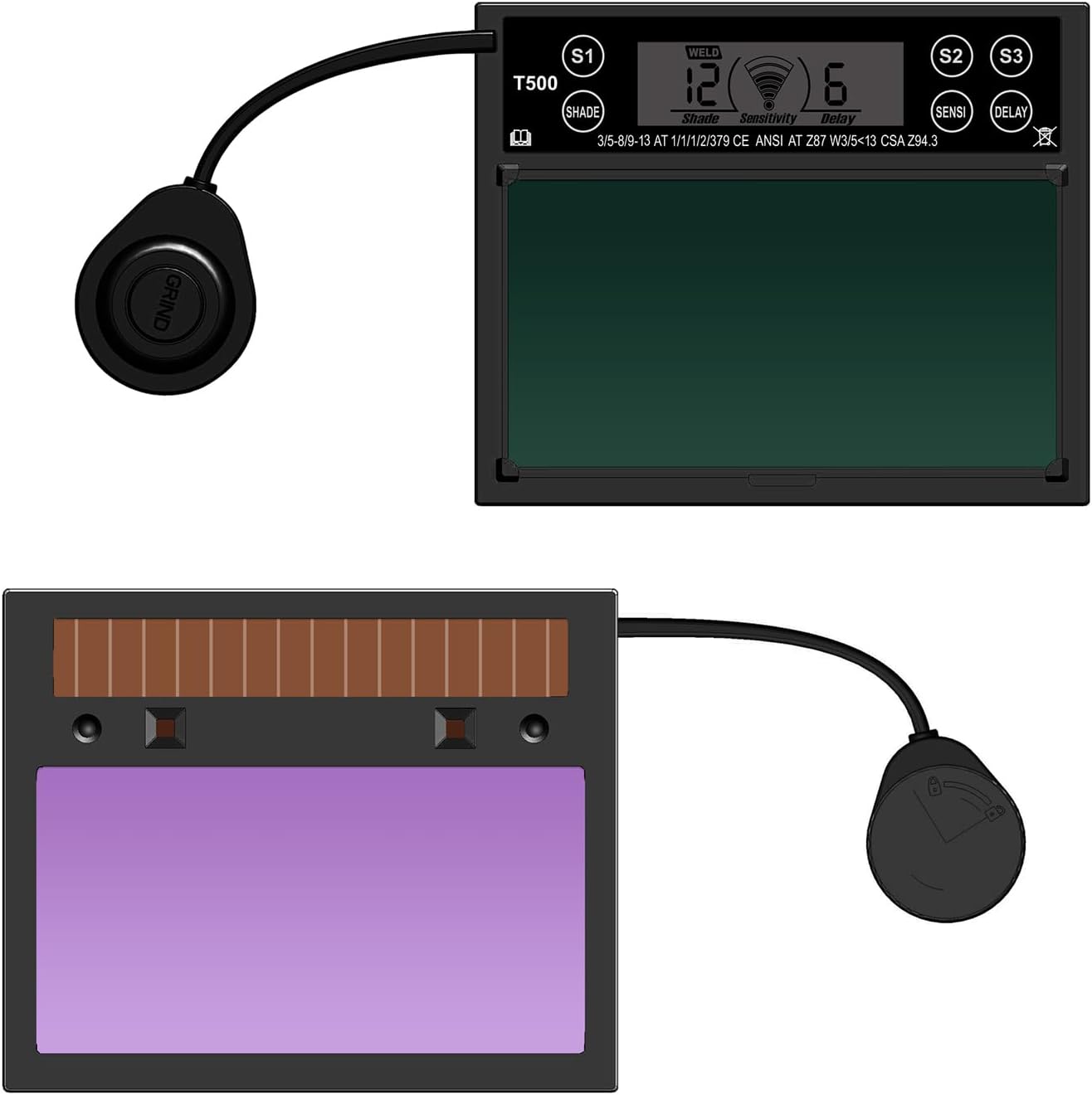Auto-darkening welding helmet components