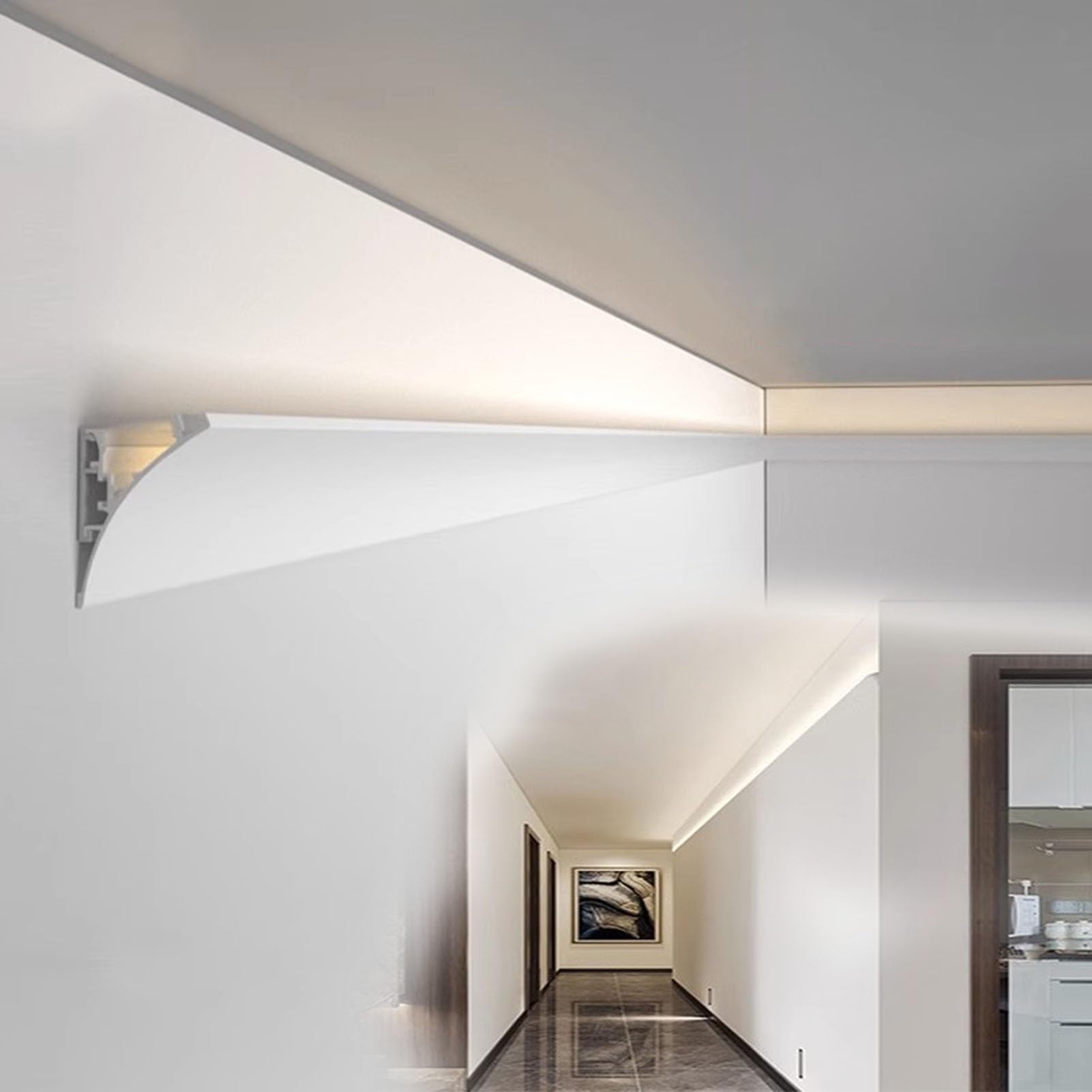 Moldura de techo para ocultar luces LED Vibeo con riel de aluminio difusor de calor