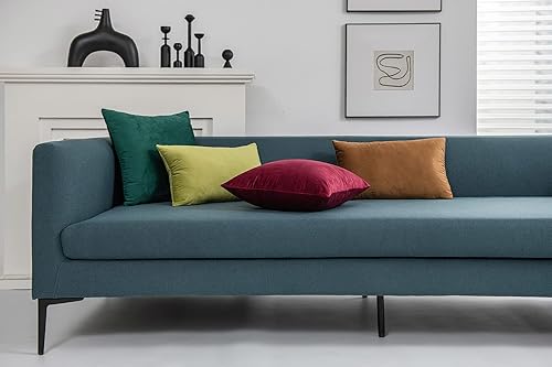 Miniatura 6 de 2 fundas decorativas de terciopelo para almohada, Terciopelo, Verde, 18"x18"