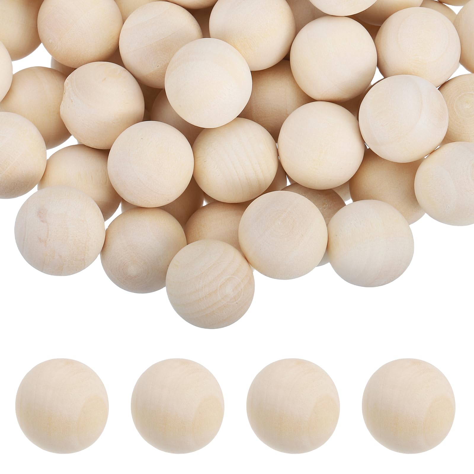 sourcing map 160 Pack Wood Balls, 20mm Unfinished Wooden Balls, Solid Hardwood Small Round Beads Natural Birch Wood Spheres for DIY Crafts, Christmas Ornaments, Jewelry Making