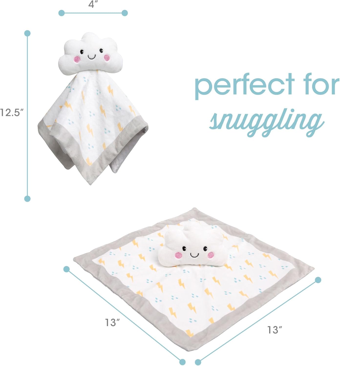 Pearhead Cloud Baby Security Blanket, Soft White Lovey for Newborns & Toddlers, Plush Snuggle Toy for Spring & Easter Gifting, Gender-Neutral Baby Comfort Lovie