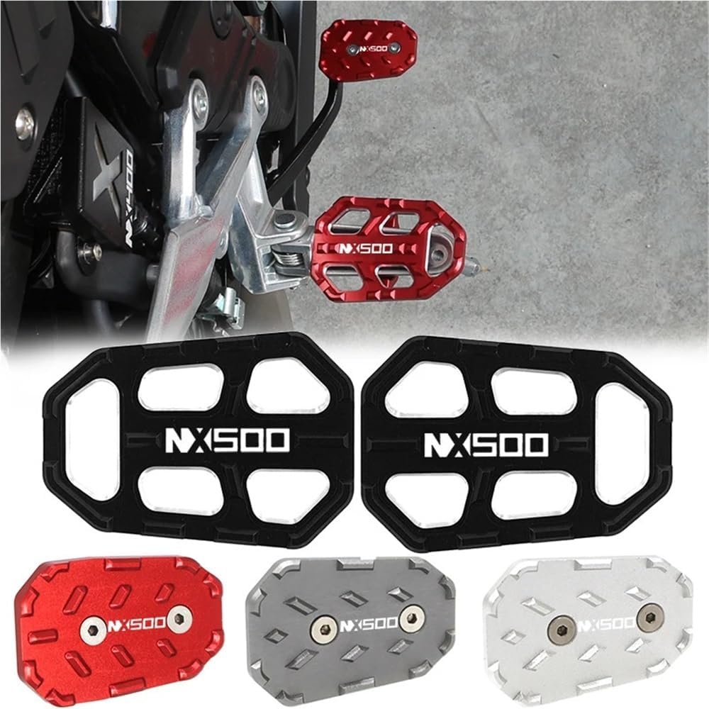 Motorcycles Foot Pegs for NX500 NX 500 2023 2024 Motorcycle Foot Pegs Front Footpegs Footrests Pedal Enlarger Brake Pedal Extension(A Set Black)