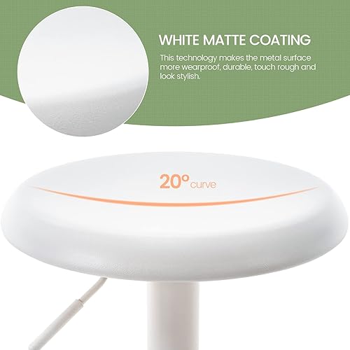 Miniatura 13 de Brage Living Taburete de bar ajustable, taburete de bar giratorio redondo de metal con elevador de aire, silla de bar de altura de mostrador sin