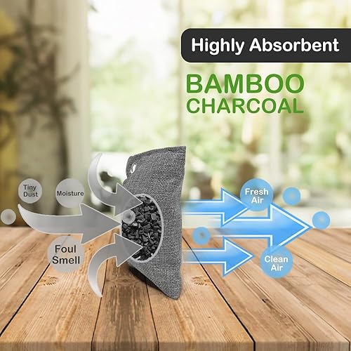 Miniatura 3 de Absorbedor de olores de carbón activado, bolsas de carbón de bambú fresco natural, desodorante para el hogar, coche, desodorante fuerte olor, bolsa
