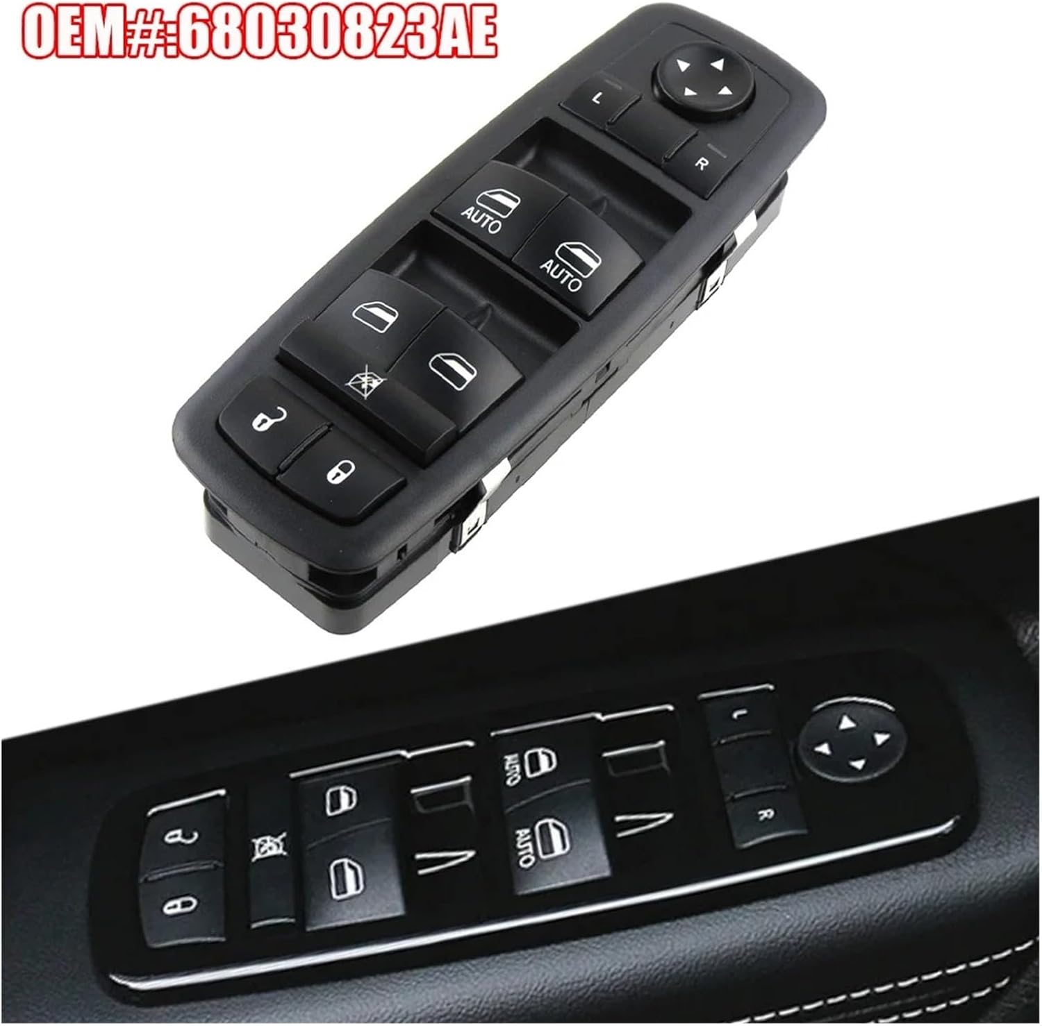 68030823AE Car Power Master Window Switch Button 68030823AB 68030823AC Compatible with Dodge Durango Jeep Grand Cherokee 2011 2012 2013