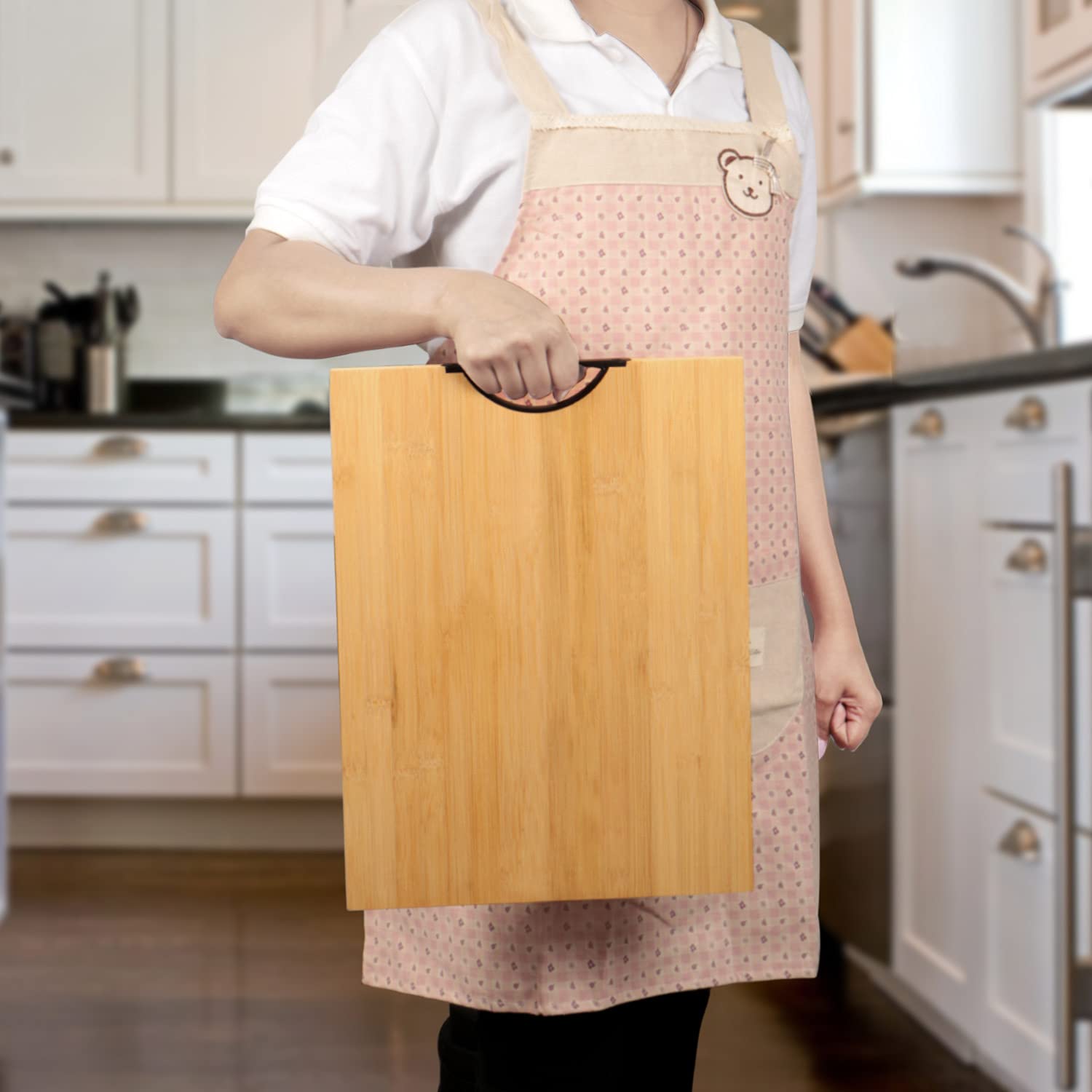HOKIPO Bamboo Wooden Jumbo Chopping Cutting Board for Kitchen - 60x40 cm (AR3789) (B09GFK7SMS) Amazon Price History, Amazon Price Tracker