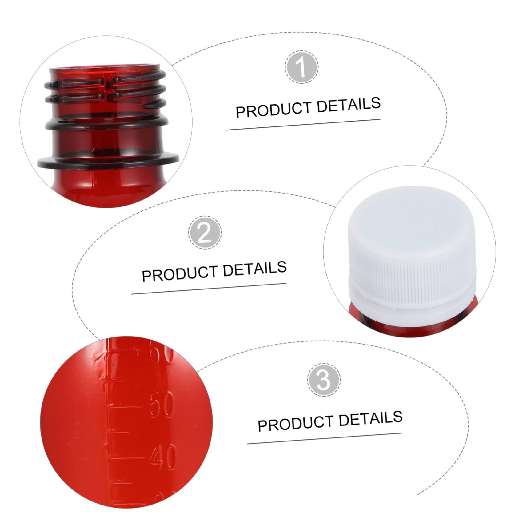 Alipis 20pcs Graduated Bottle Set Media Plastic Bottles Leak Proof Wide Mouth