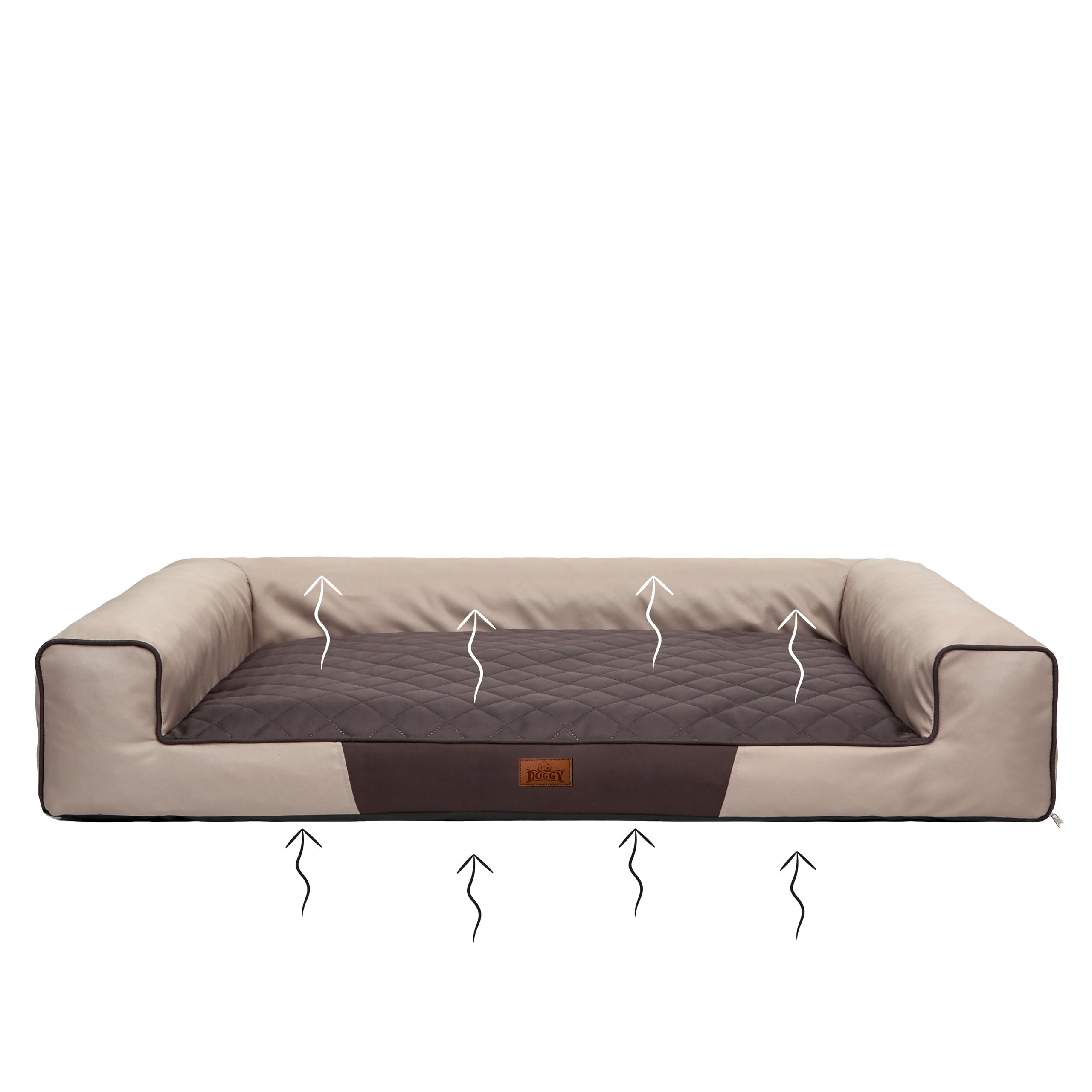 Cuccia per animali domestici, cuscino per cani, cuscino per cani, letto per cani, letto per cani, divano per cani, materasso per cani, beige con materasso marrone, L - 80 x 55 cm