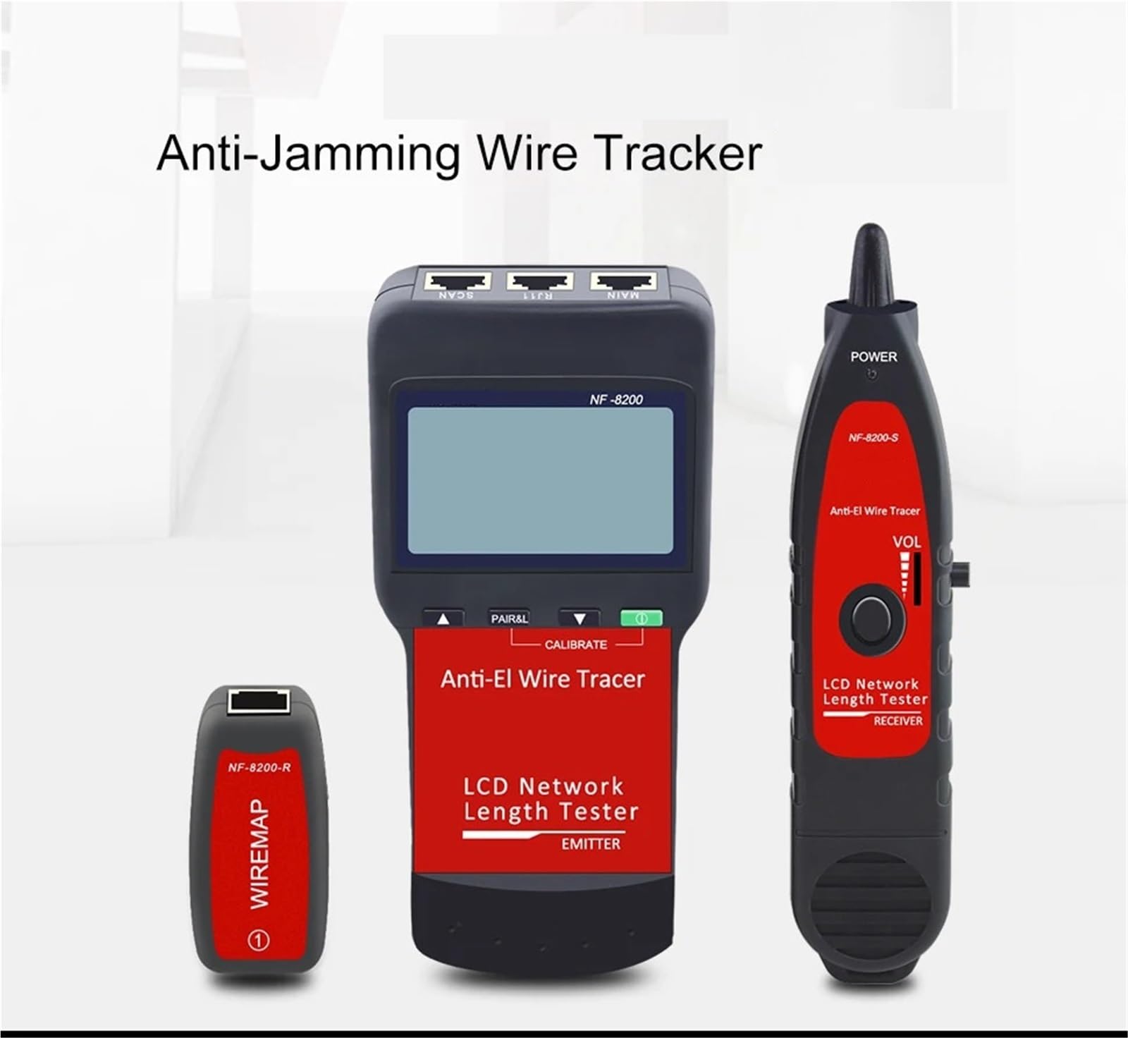 Localizzatore di Cavi, Tester for cavi di rete LAN con display LCD, tester continuità dei, lunghezza del filo ispezione