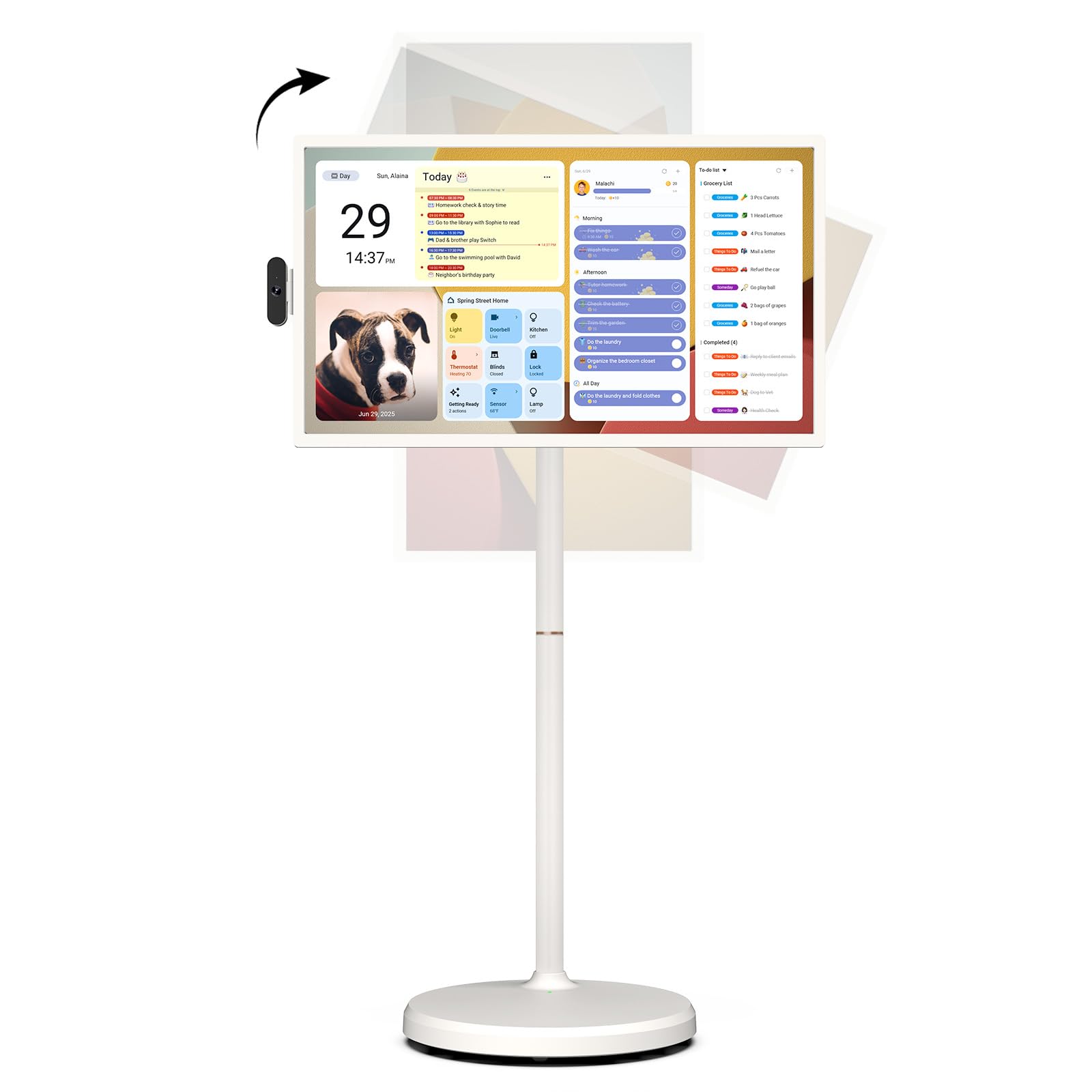 ApoloSign 32 Pulgadas 2ª generación Televisor portátil Inteligente con Sistema operativo Android, Certificado EDLA, Pantalla táctil móvil, rotación Completa, Control Remoto por Voz