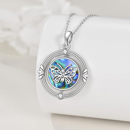 Miniatura 6 de AXELUNA Collar con colgante de luna y sol de plata de ley 925 con concha de abulón, luna y sol, para mujeres y niñas