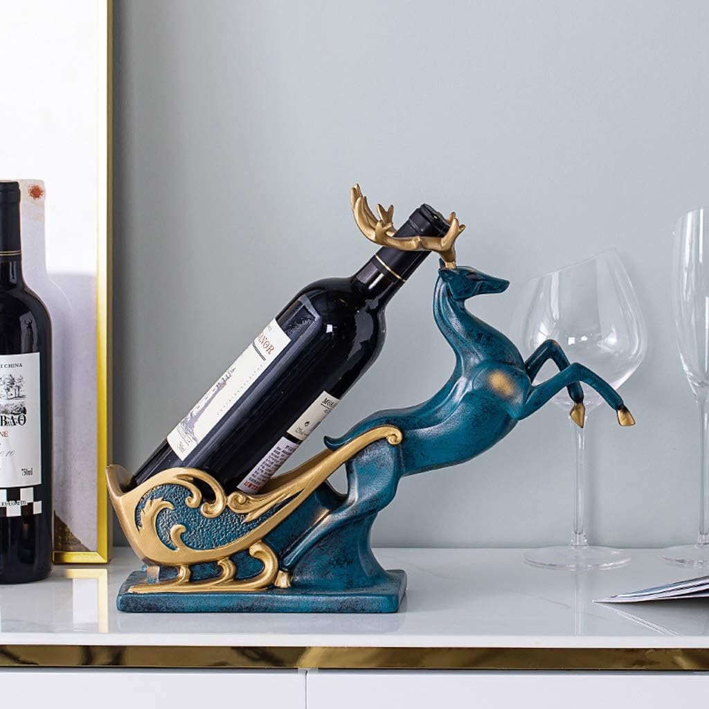 Home bar Wine Rack Wine Bottle Holder Creative Resin Deer Wine Bottle Rack Modern and Simple Tabletop Wine Rack Decoration Craft Gift for Home Kitchen Dining Room