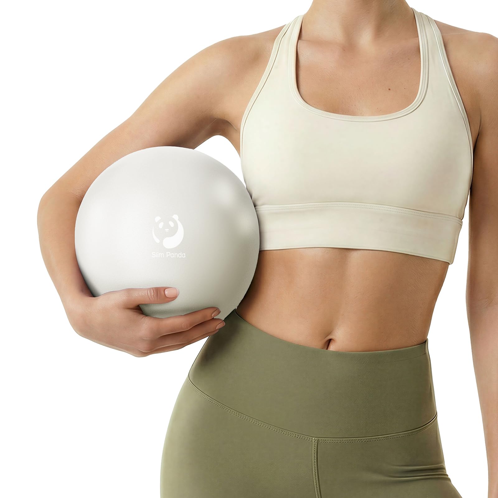 Slim Panda 9 Inch Pilates Ball,23-25cm Exercise Ball for Pilates, Balance, Stability, Workout, Core Training (White) — image 1