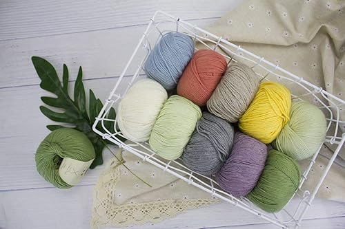 Miniatura 4 de YARN AVE Hilo de ganchillo de punto de mezcla de algodón y cachemira, suave al tacto, cómodo hilo de bebé para chaleco, sombrero, suéter y muñeca