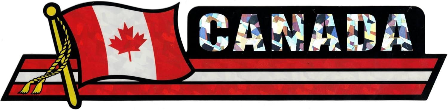 Pack of 50 Canada Flag 3"x12" Reflective Decal Bumper Sticker DCX-046