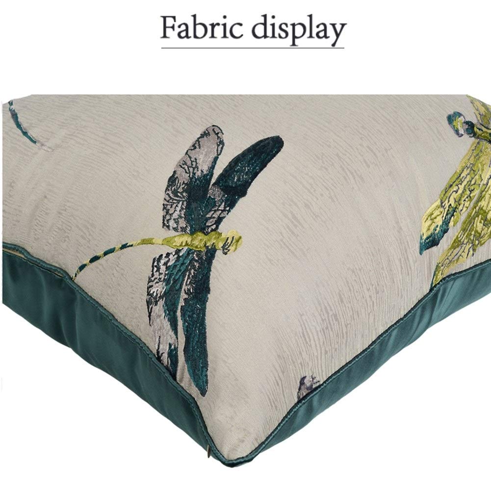HOUMEL Ricamo Dragonfly Cuscino Decorativo Federa Auto Federa Divano tiro Cuscino for sofà del Salone 18X18 inch 45 Centimetri X 45 Centimetri 251 (Color : Without Inner, Size : 50x50 cm